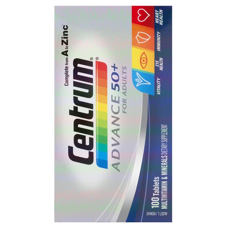 Viên Uống Vitamin Tổng Hợp Cho Người Lớn Centrum Advance 50+ 100 Tablets