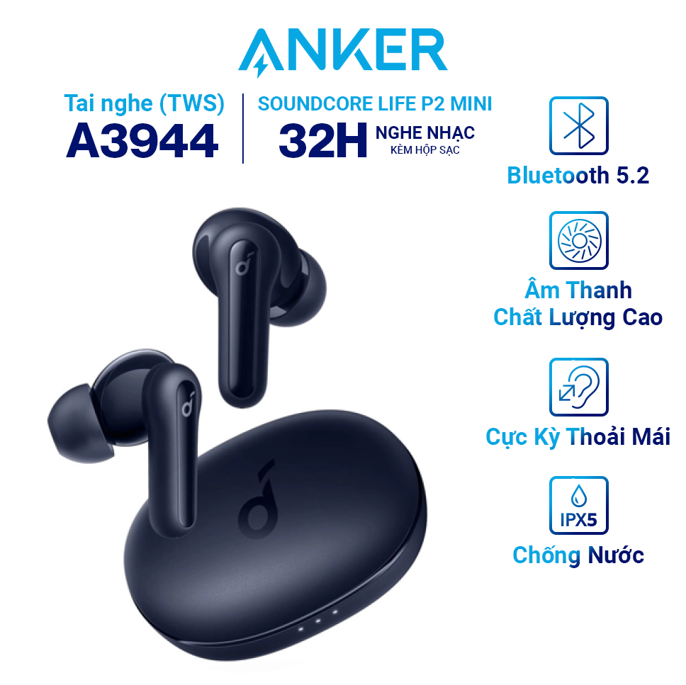 Tai Nghe Bluetooth ANKER Soundcore Life P2 Mini A3944 - Hàng Chính Hãng