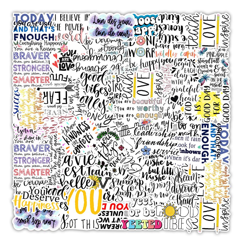 50PCS Cute Cat Cartoon Stickers Reusable Waterproof Non-trace Stickers for PC Laptop Mobile Phone Tablet Cup