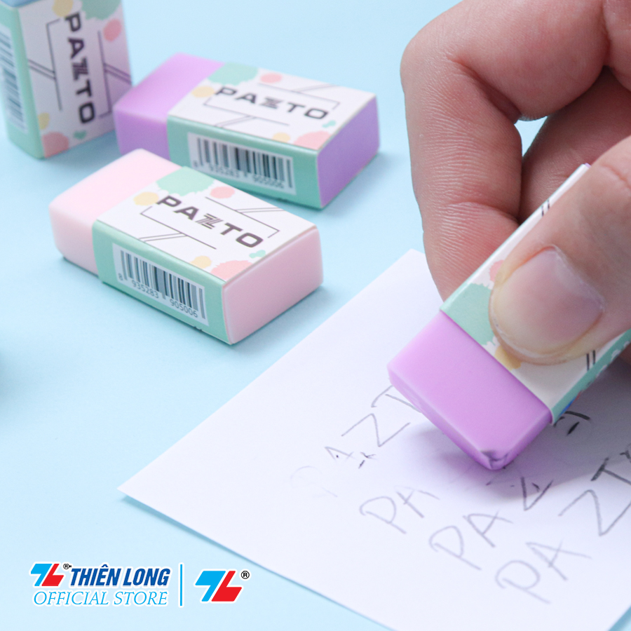 Gôm tẩy bút chì không mùi Pastel Pazto Thiên Long E-010 - Màu ngẫu nhiên - combo 10