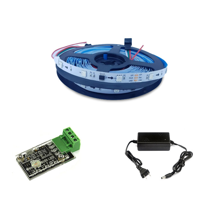 Combo led dây dán full màu 1903 + nguồn 12V + mạch điều khiển