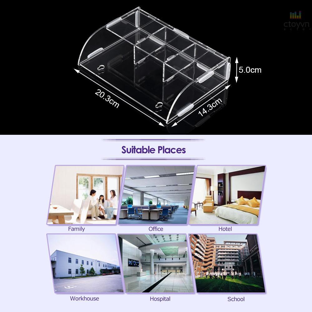 Giá đỡ điều khiển từ xa gắn tường bằng acrylic kèm 3 ngăn tiện dụng cho gia đình/ văn phòng
