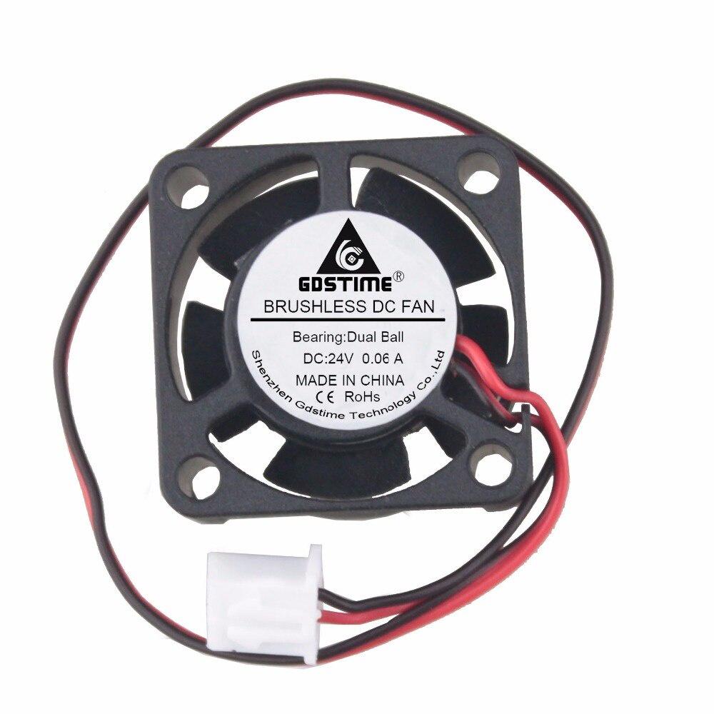 Gdstime 10 Pieces Dual Ball 25mm 2.5cm 25x25x10mm 24V DC Small Heatsinks Cooling Cooler Fan 25x25mm 2510