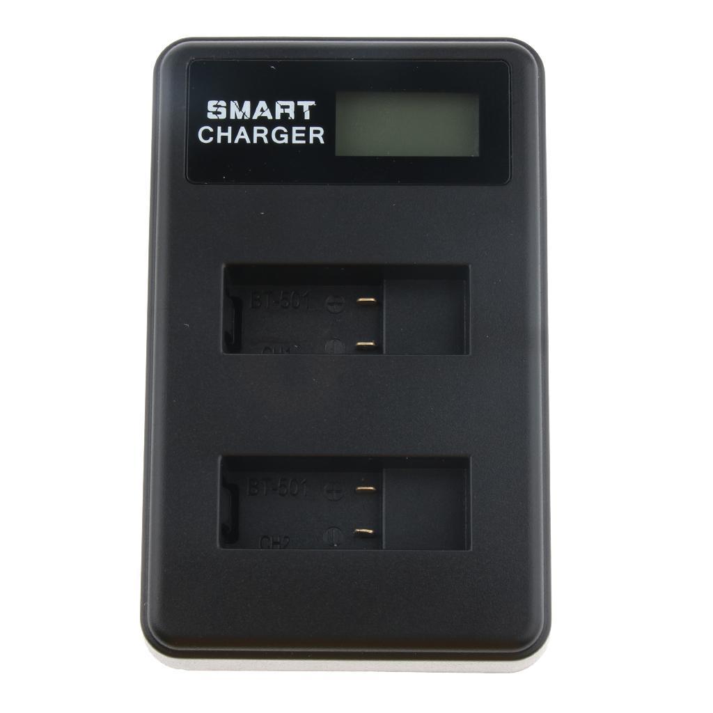 Dual Slots 2-Channel Battery Charger with Charging Cord for GoPro Hero 5 6 AHDBT-501
