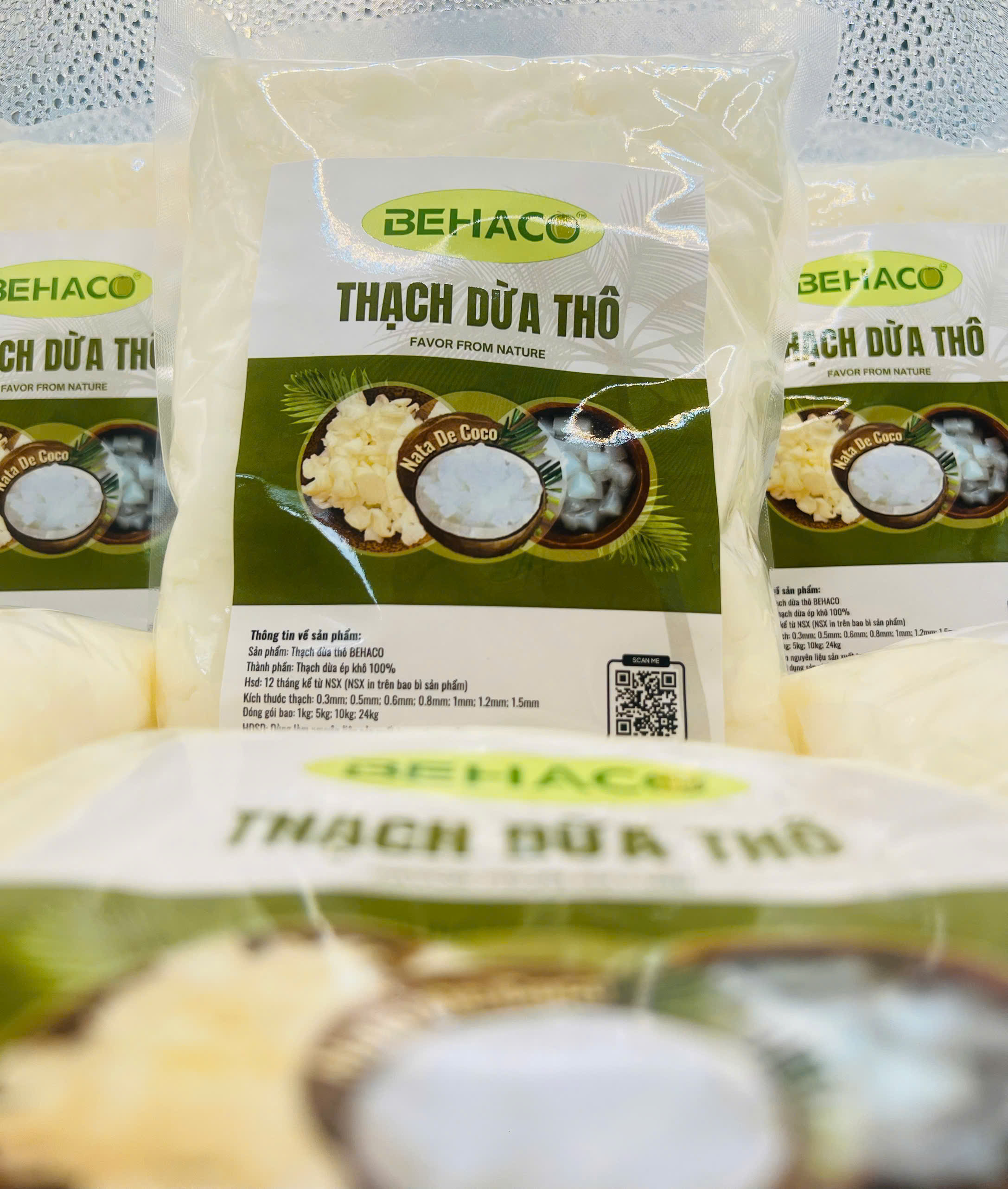 Thạch dừa thô BEHACO 10 ly, túi 1kg