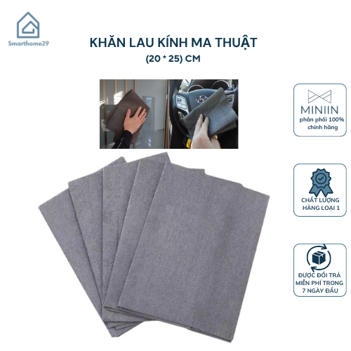 Khăn Lau Kính Nano Ma Thuật Lau Mọi Vết Bẩn Siêu Sạch Không Để Lại Vết Nước Chống Bám Bụi Chuyên Dụng - Khăn Lau Xe Oto Chuyên Dụng - HÀng Chính Hãng MINIIN