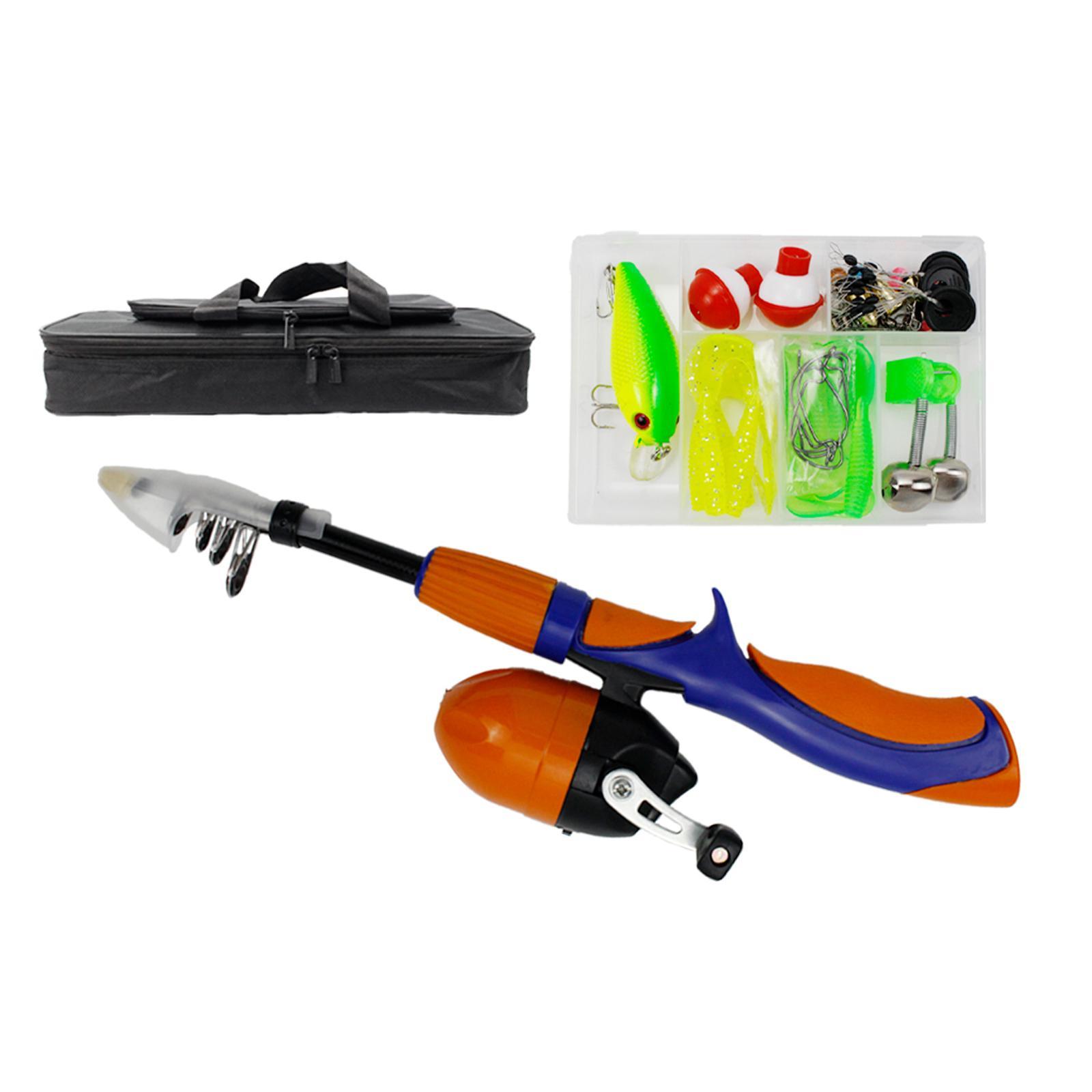 Fishing Pole Child Telescopic Rod and Reel Carrier Bags with Fishing Line Fishing Gear Accessories for Starter Children