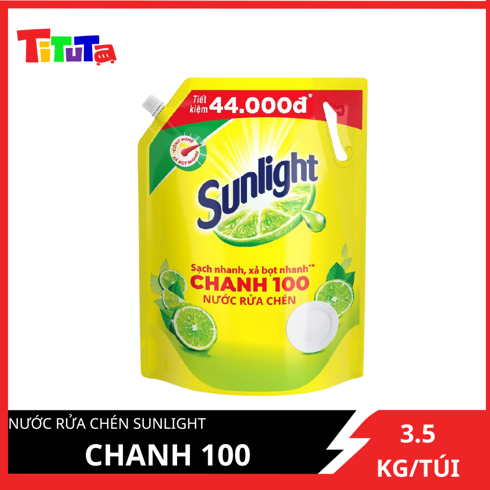 Nước rửa chén Sunlight Chanh 100 Túi 3.5 Kg