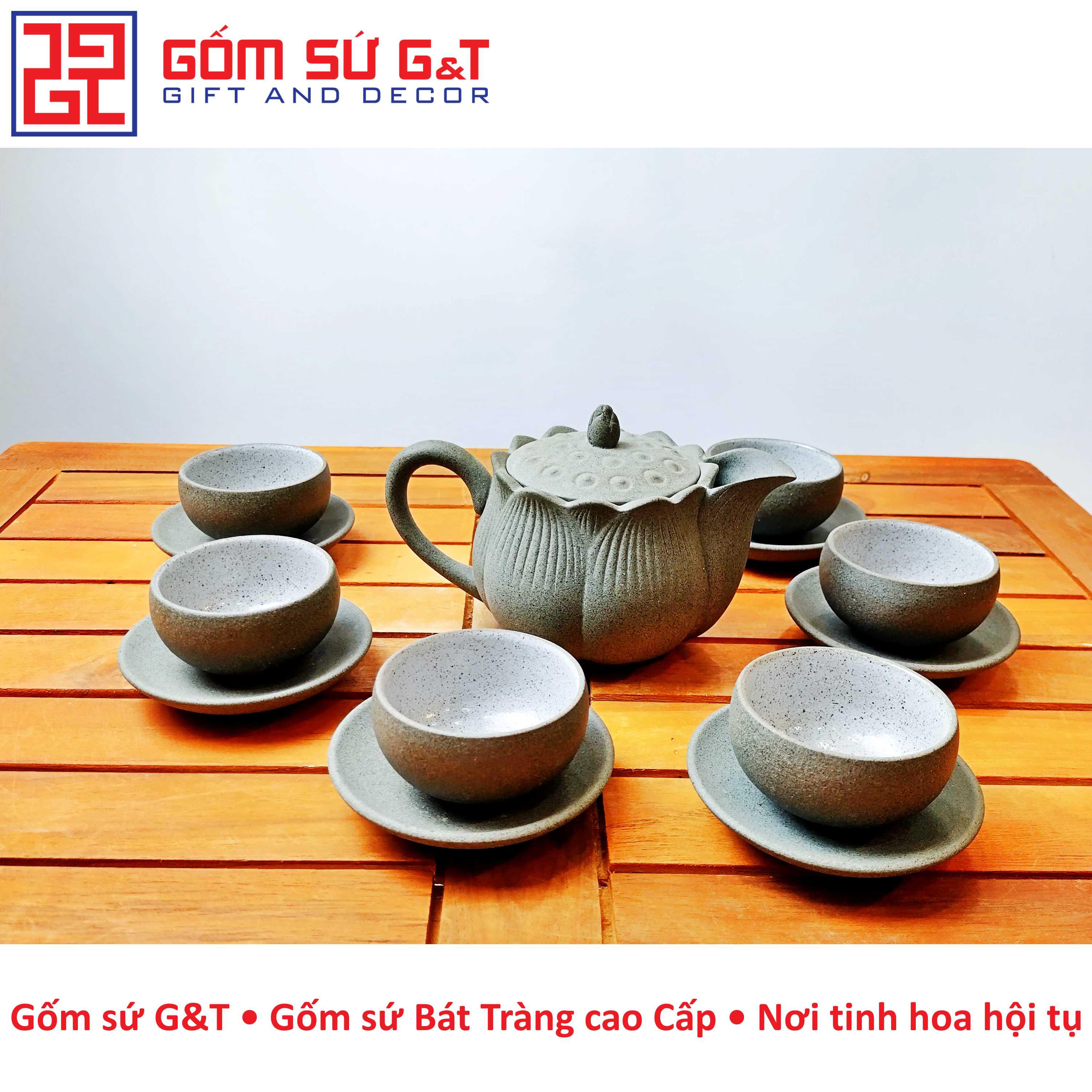 Bộ trà hồng sa búp sen Gốm sứ G&T