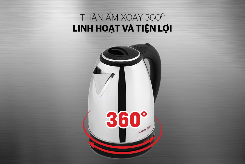 Ấm Siêu Tốc Inox SUNHOUSE HAPPY TIME HTD1055 (1.5L) - Hàng Chính Hãng