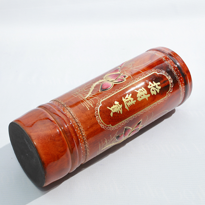 ỐNG NHANG GỖ CHIÊU TÀI TẤN BỬU ĐẮP SEN NỔI