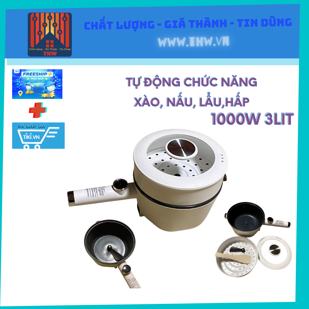 Nồi xào nấu hấp tự động đa năng nấu, lẩu, hấp có hẹn giờ hiển thị điện tử