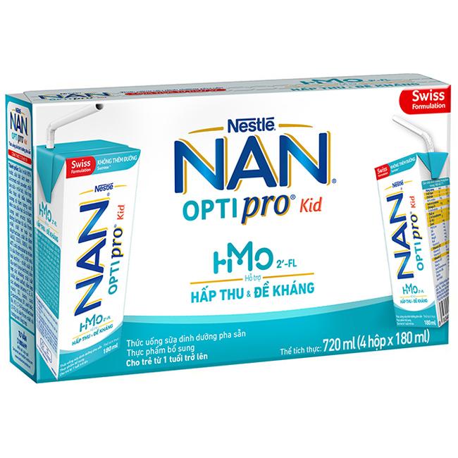 Thùng 24 Hộp Nestlé Nan Optipro Kid Hộp Pha Sẵn 180ml ( 24 x 180ml) )