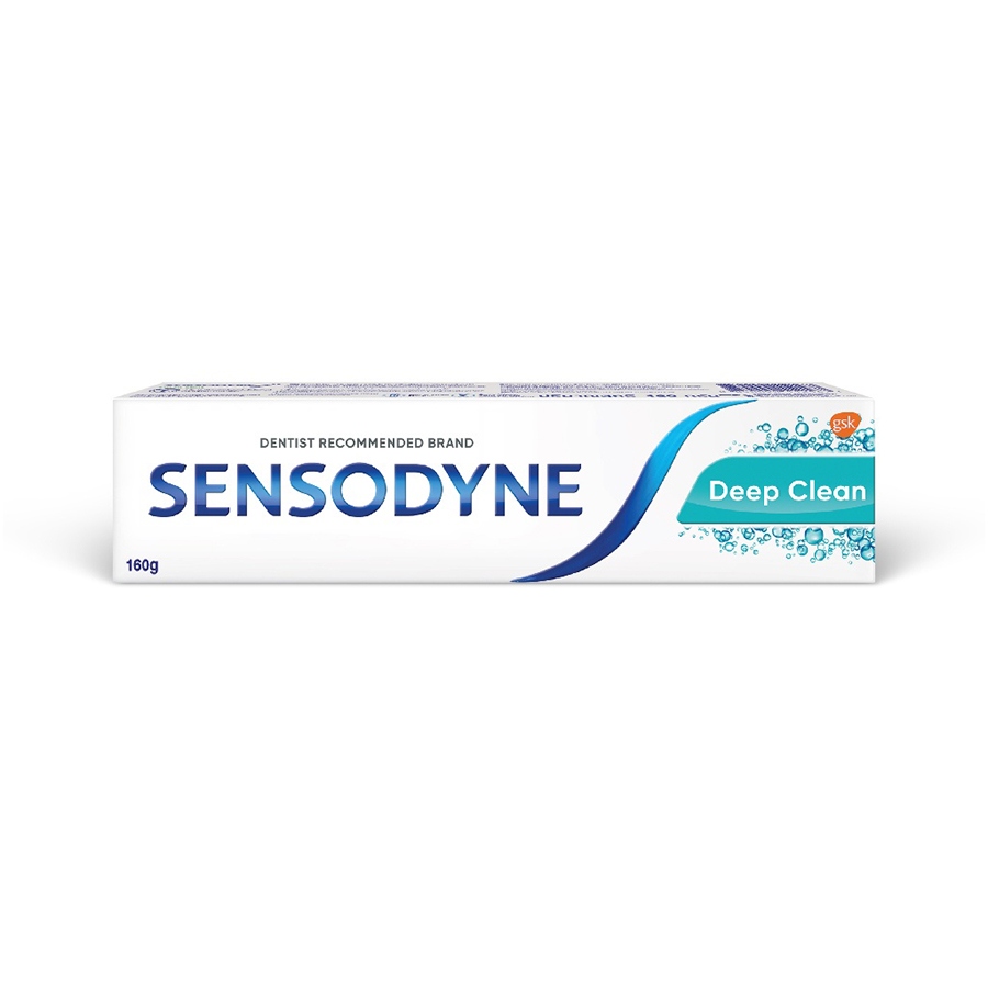 Bộ 2 Kem Đánh Răng Sensodyne Deep Clean 160g/tuýp + Vỉ 2 Bàn Chải Sensodyne Ultra Sensitive Extra Soft