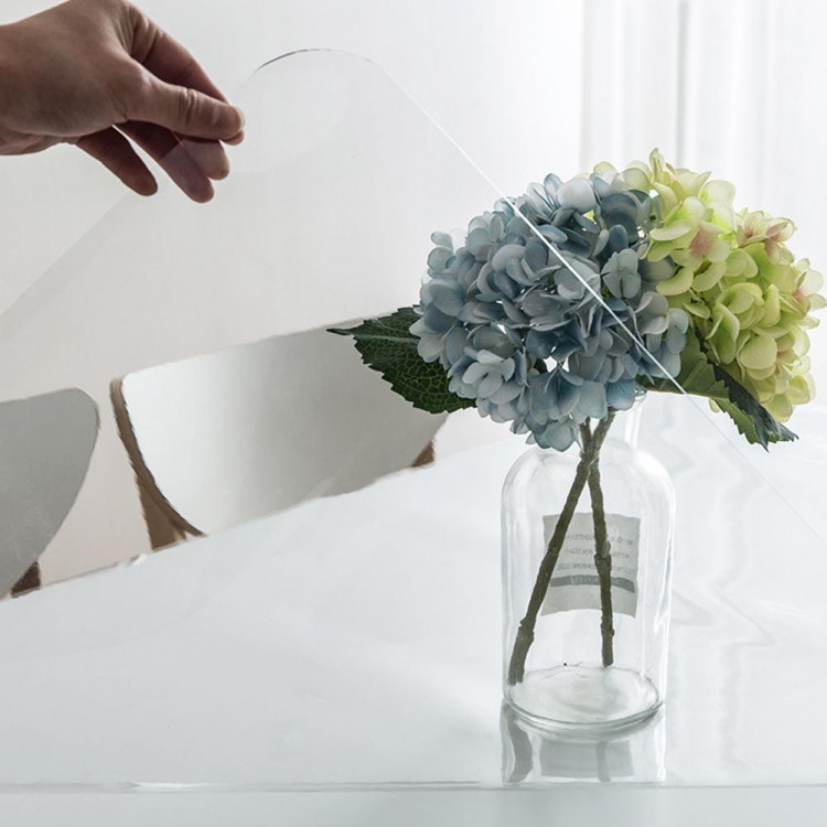 Khăn trải bàn PVC dẻo, màu trắng trong suốt, Chống thấm nước, Chống thấm dầu, Chống trượt, Trải bàn ăn, bàn khách, tivi dày 1.0mm