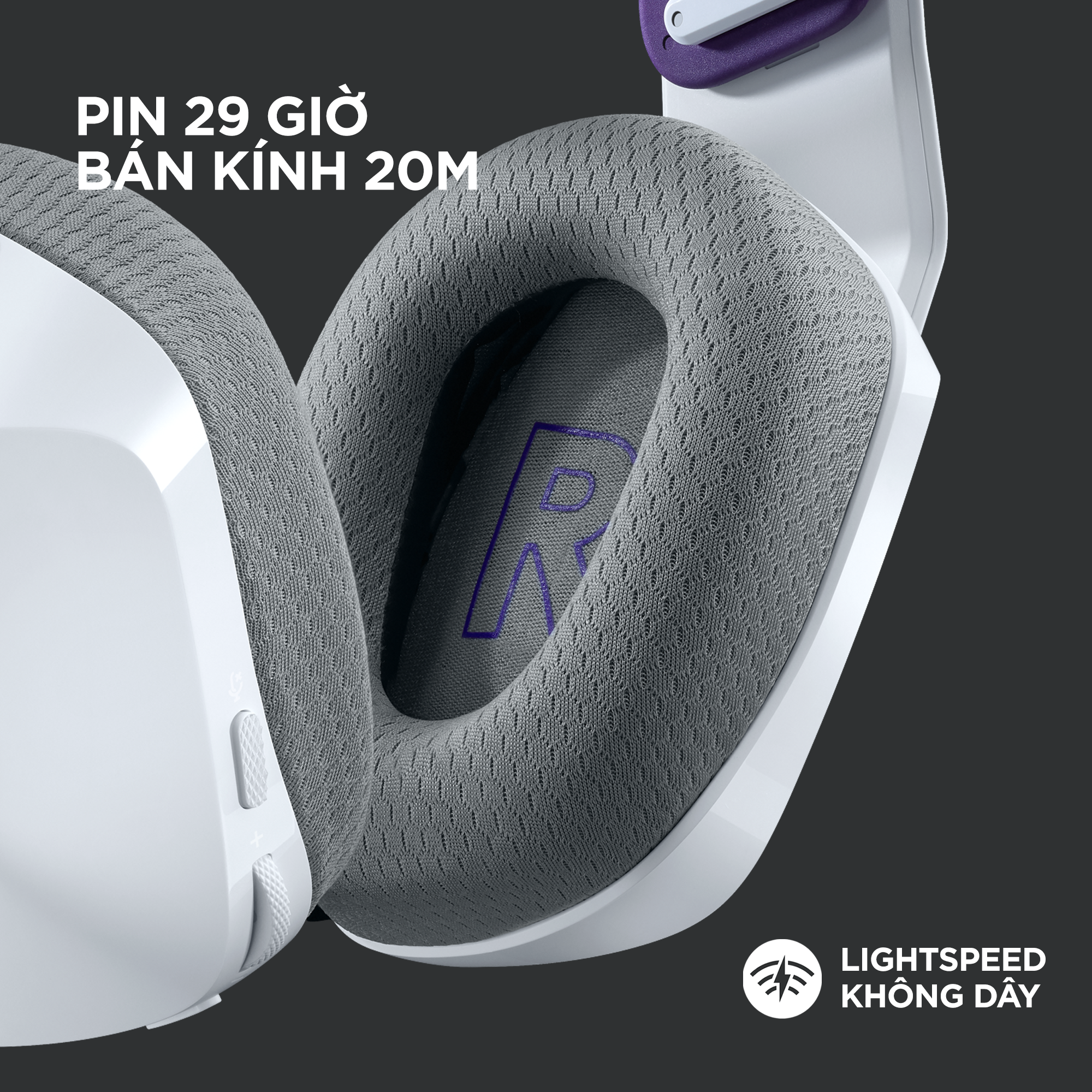 Tai nghe game không dây Lightspeed Logitech G733 - Headband tùy chỉnh, RGB Lightsync, màn loa Pro-G, Mic Blue Voice - Màu