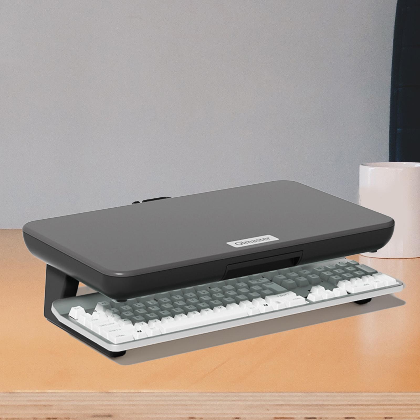 Monitor Stand Height Adjustable Computer Laptop Riser Shelf ,Black Desktop Organizer