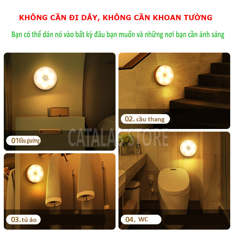 Đèn nhà bếp, đèn cảm ứng, Đèn tự động LED63, cảm biến hồng ngoại thông minh, tự động bật tắt khi có người, treo phòng ngủ, tủ quần áo, cầu thang, nhà WC