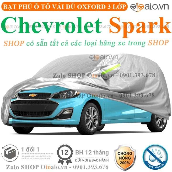 Bạt che phủ xe ô tô Chevrolet Spark 3 lớp cao cấp