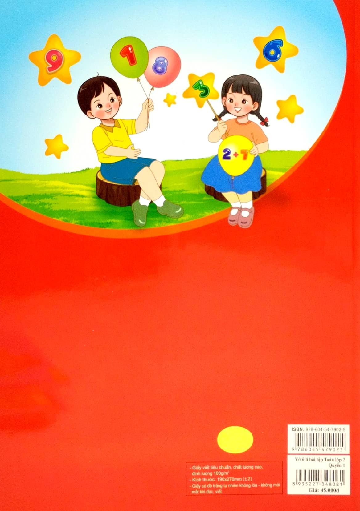 Vở Ô Li Bài Tập Toán 2 - Quyển 1