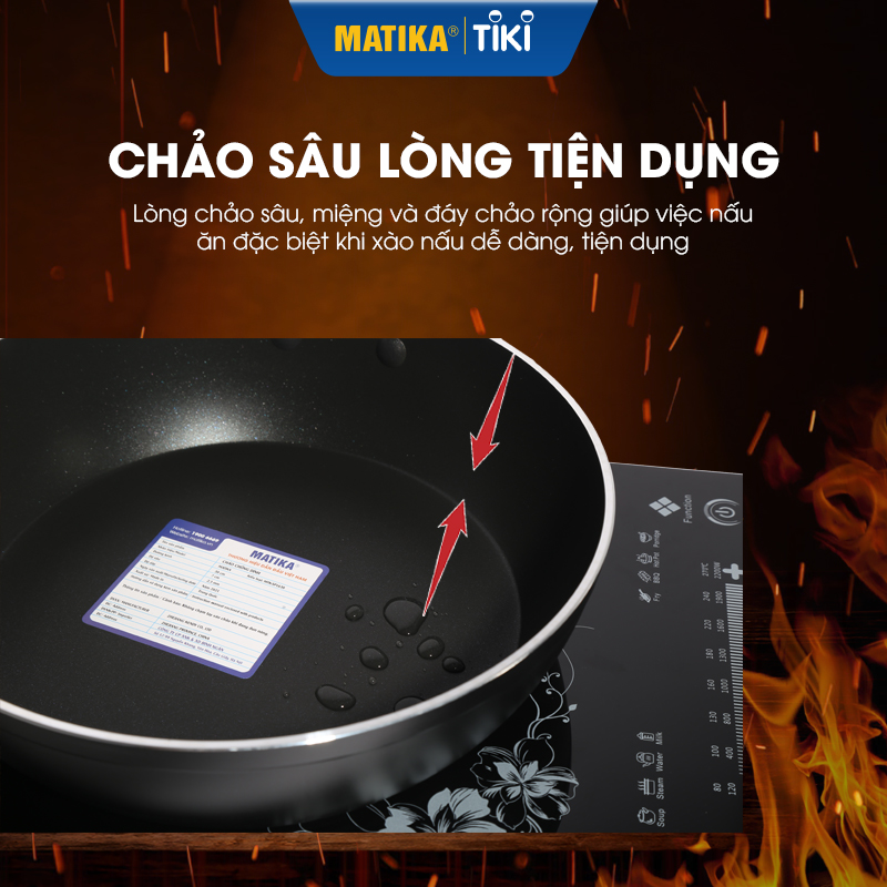 Chảo Chống Dính Đáy Từ MATIKA Sâu Lòng Size 30CM MTK-SP1630 - Hàng chính hãng