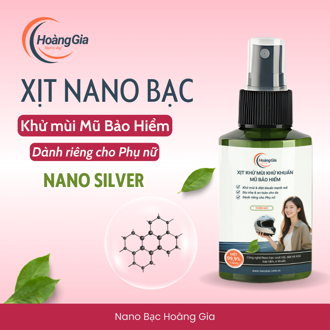 Xịt Khử Mùi Mũ Bảo Hiểm Nano Bạc Hoàng Gia - Dành Cho Phụ Nữ - Bảo Vệ Da Đầu &amp; Tóc - 100ml