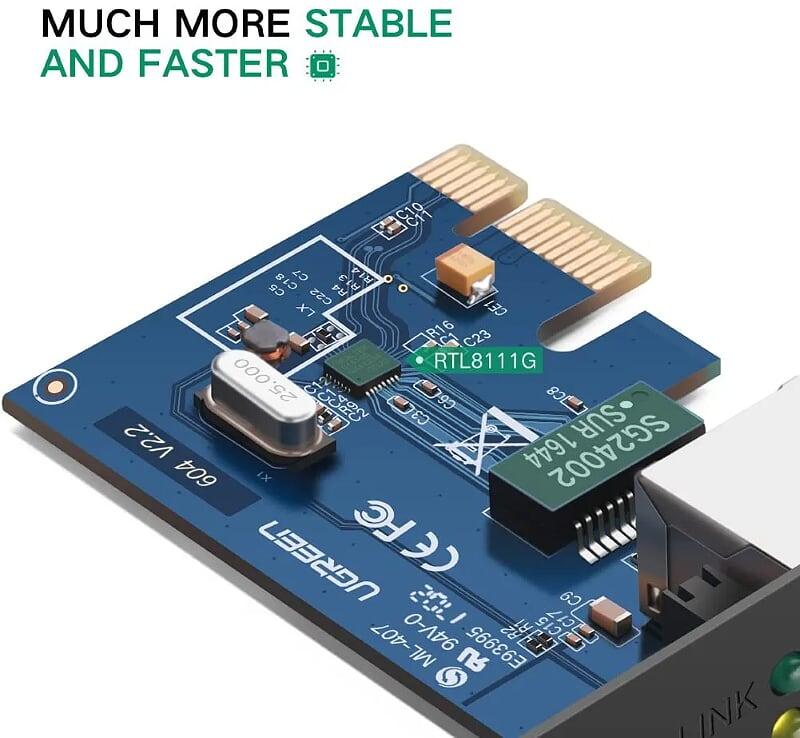 Ugreen UG30771US230TK card mạng PCI-e 1x Gigabit 10 100 1000 Mbps - HÀNG CHÍNH HÃNG