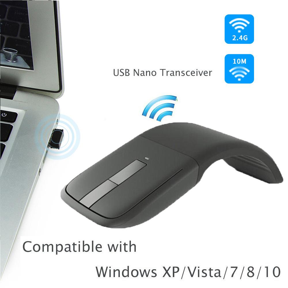 Bluetooth Hồ Quang Cảm Ứng Gấp Chuột Cho Microsoft Gấp Gọn Không Dây Chuột Quang Học 1200 DPI Chuột Di Động Du Lịch Siêu Mỏng Chuột