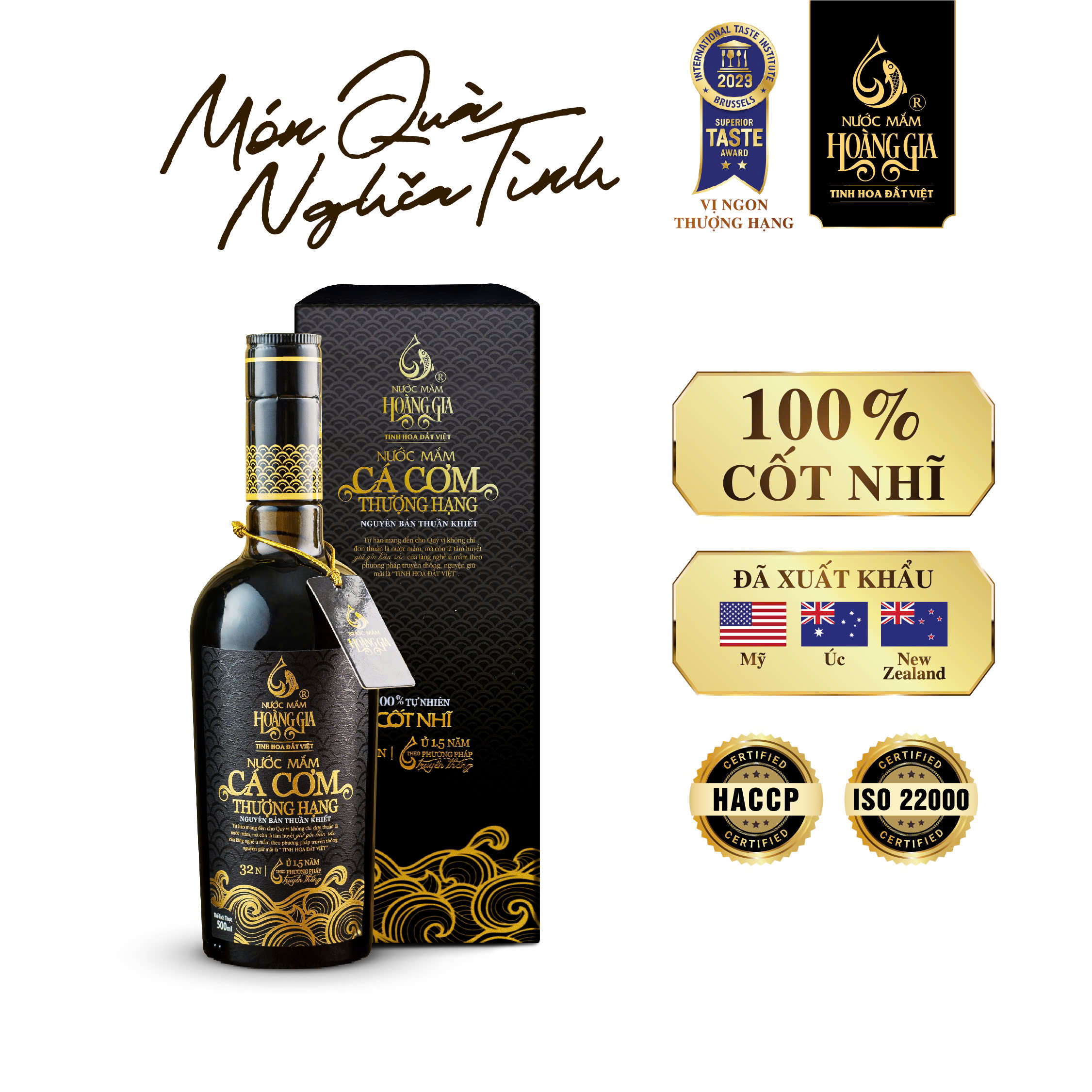 [Hộp giấy 500ml] Nước mắm cá cơm thượng hạng Hoàng Gia ủ chượp 1.5 năm – Quà tặng ẩm thực cao cấp​