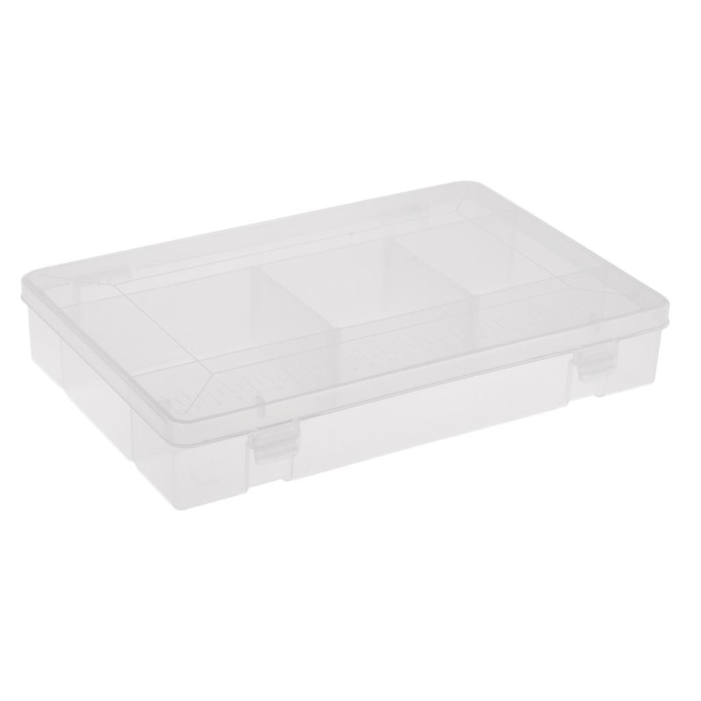 5 Compartments Clear Plastic Fishing Tackle Box Lures Bait Storage Case