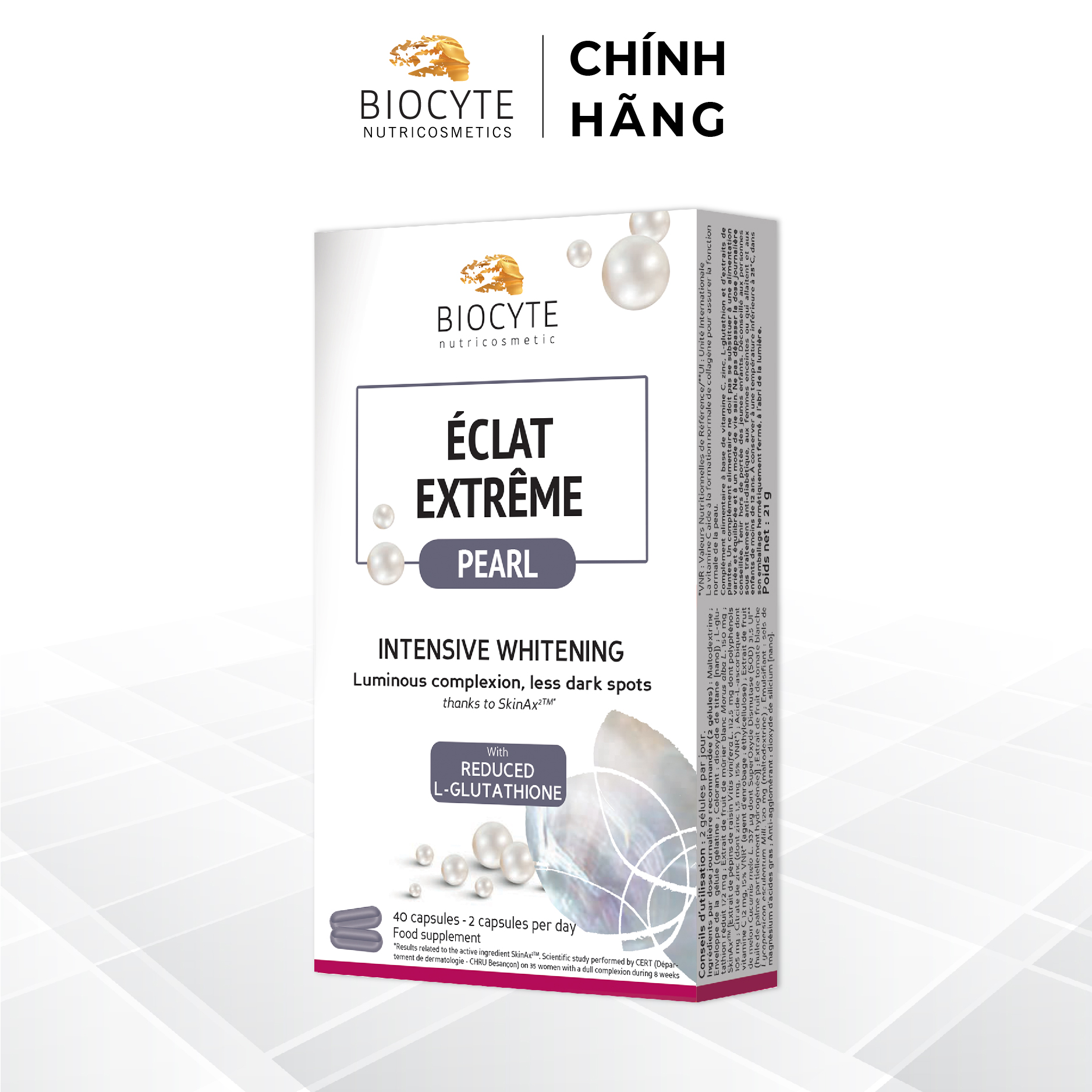 B01 Viên uống giảm nám, trắng da, chống nắng - BOC Éclat Extrême Pearl 40 viên