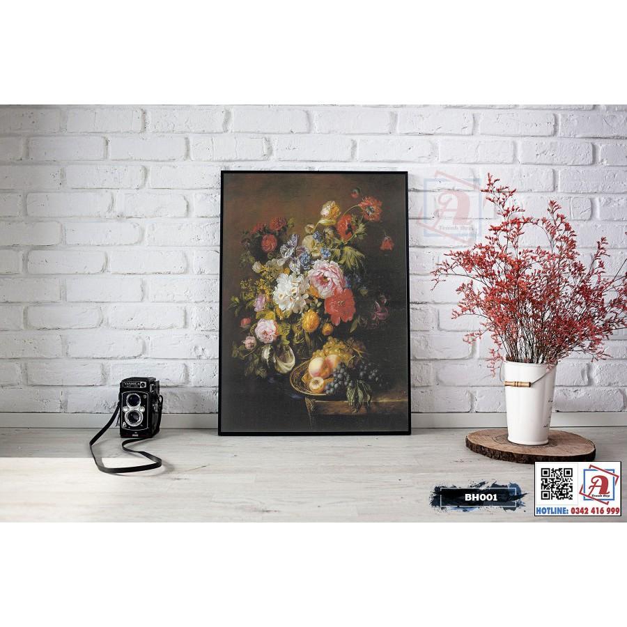 Tranh Canvas bình hoa phong cách cổ điển - BH001