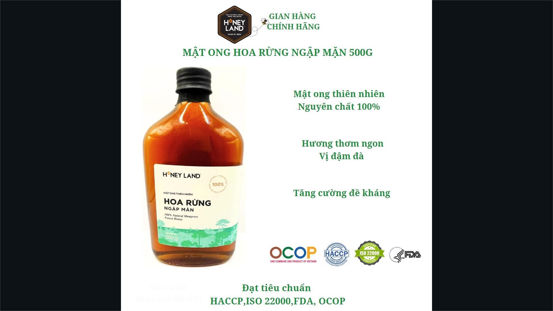 Mật ong rừng Ngập Mặn HONEYLAND 500G mật ong thiên nhiên nguyên chất