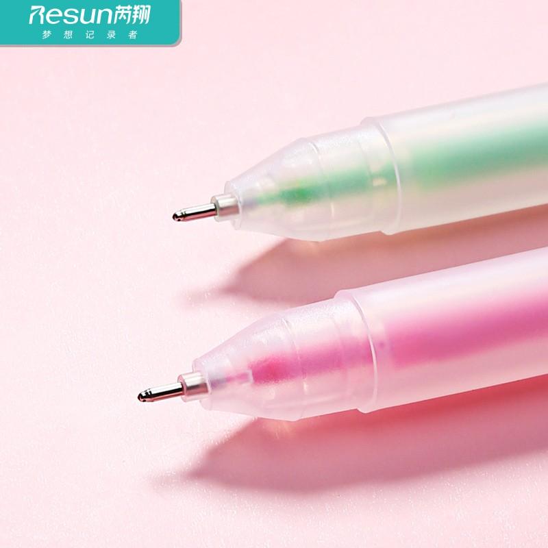 Bút gel màu Resun viết bi gel12 màu ngòi 0.5mm mẫu mới viết cực thích