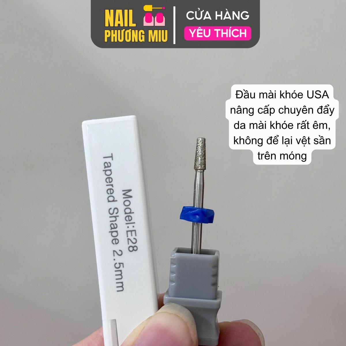 Combo 5 Đầu Mài Titan Cao Cấp Tặng Chổi, Tặng Hộp Đựng Đầu Mài, Kèm 50 Nhám Tím Mini 120/240 Làm Nail PHƯƠNG MIU, Đầu Mài Mịn