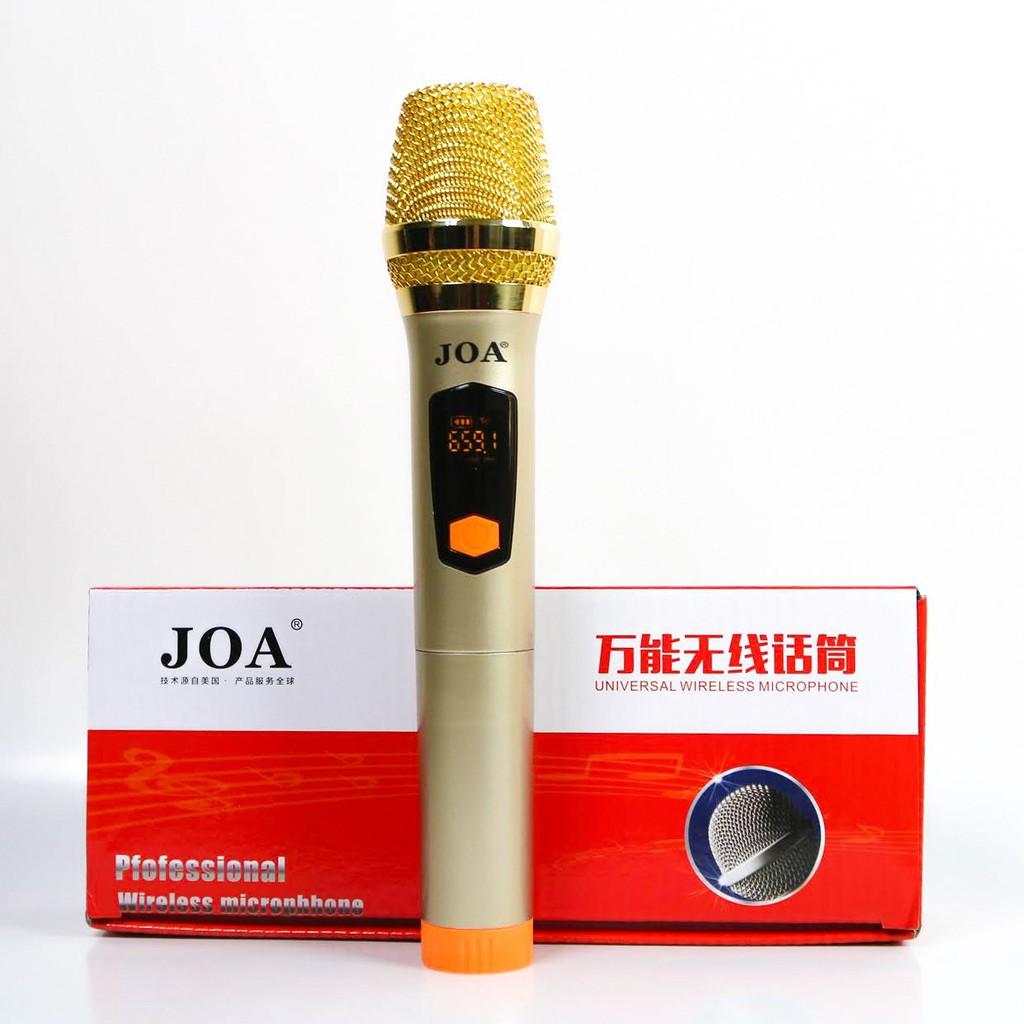 Micro đa năng không dây karaoke JOA SMJ H5 phù hợp mọi loa kéo Màn hình LCD hiển thị tần số mic nhẹ hút âm tốt bh 12 th