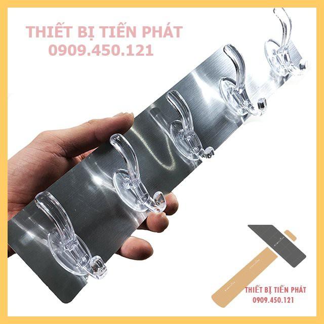 Móc Treo Đồ, Dán Tường Trong Suốt 5 Nhánh Treo Dính Siêu Chắc