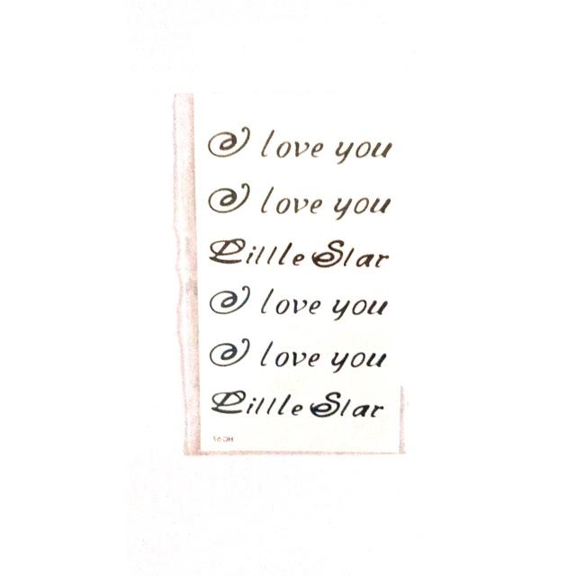 Hình xăm dán chữ kí @ i love you 10x6cm_ tặng tấm đồng size khi mua từ 5 tấm