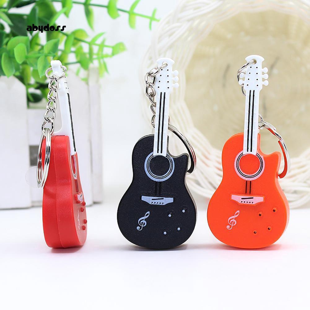 Móc Khóa Hình Cây Đàn Ghi-ta Ukulele Phát Sáng Đèn Led Có Nhạc Có Đèn 3 trong 1 phong cách độc đáo cá tính