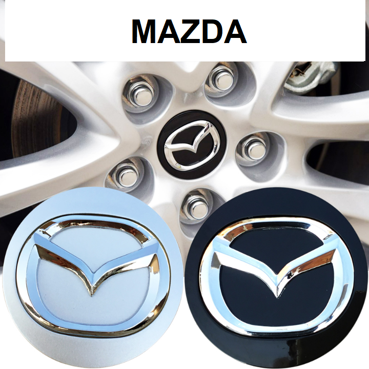 Logo chụp mâm, lazang bánh xe Mazda đường kính 57mm