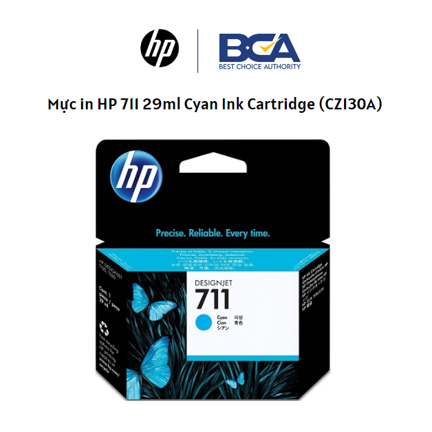 Mực In Phun HP DesignJet 711 Cyan Ink Cartridge (CZ130A) 29ml - Hàng Chính Hãng