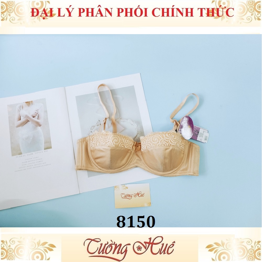 Áo lót nữ annie Bra 8150 cúp ngang mỏng, phối ren.