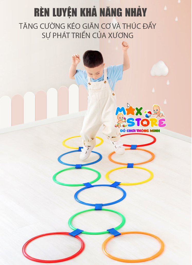 Bộ Đồ Chơi 10 Vòng Nhảy Tròn 38cm Vui Nhộn Cho Bé