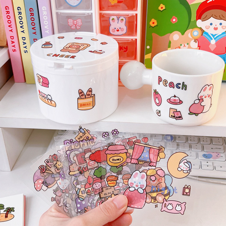 Hình dán sticker trang trí 20 tấm cute xinh dán sách vở phụ kiện chất lượng giá rẻ tặng quà học sinh