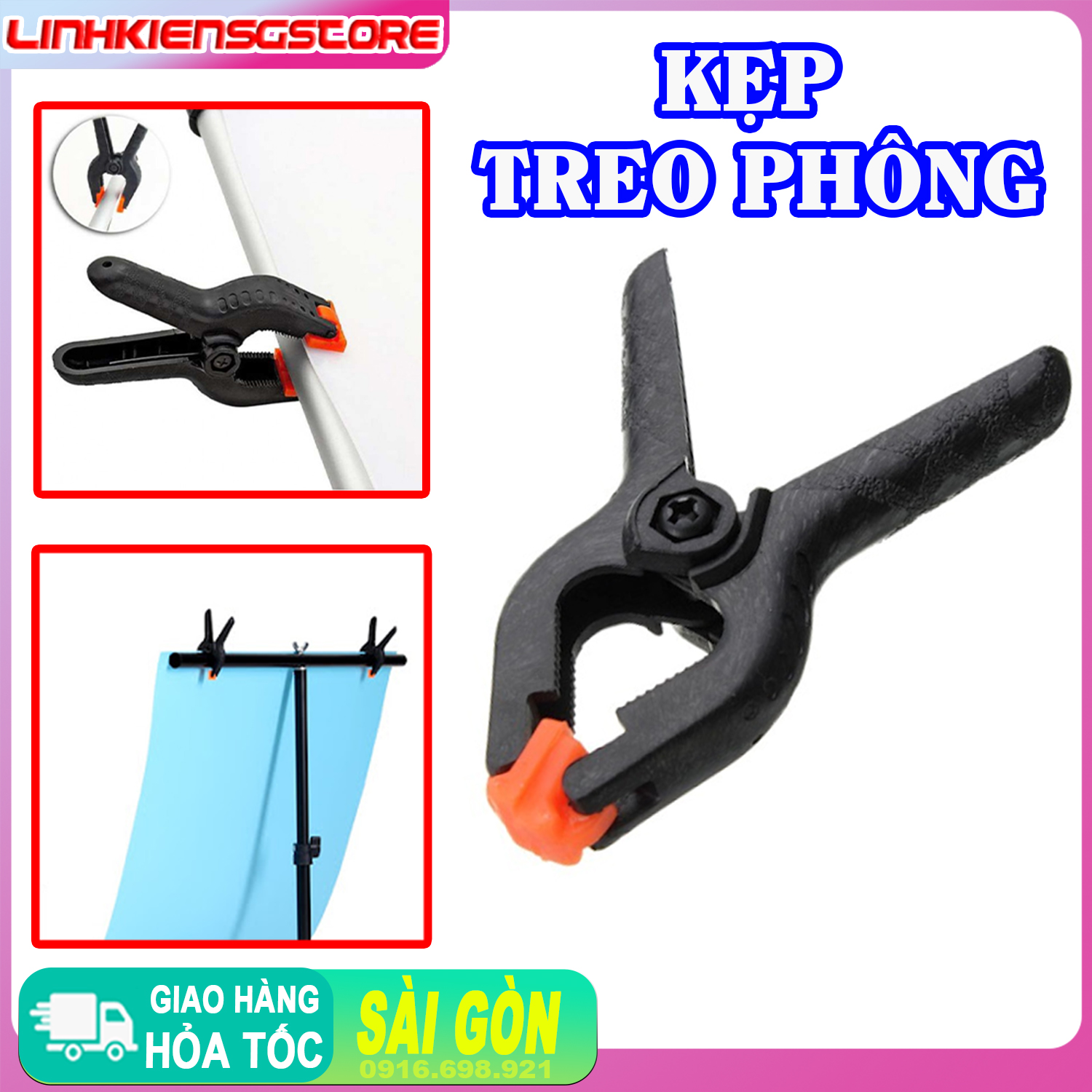 KẸP PHÔNG (BACKDROP CLAMP) DÀNH KHUNG TREO PHÔNG CHỤP ẢNH