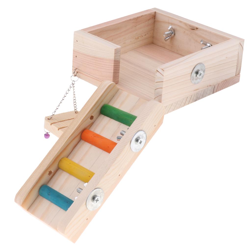 Wooden Swing Ladder Platform for Mouse, Chinchilla, Rat, Gerbil and Hamster