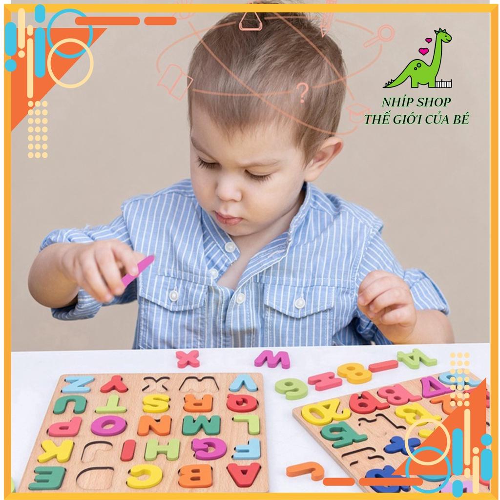 Bảng Gỗ Nổi Cho Bé Học Chữ Cái, Hình Khối Và Chữ Số Kích Thước 20x20Cm