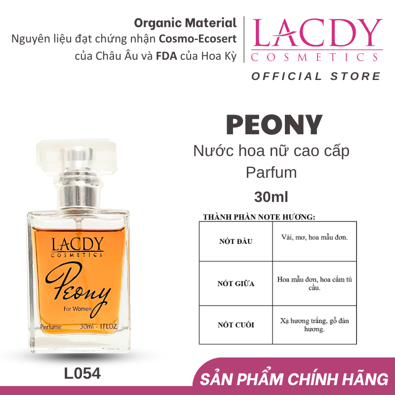 Nước hoa nữ hương Hoa Mẫu Đơn PEONY L054 (30ml)