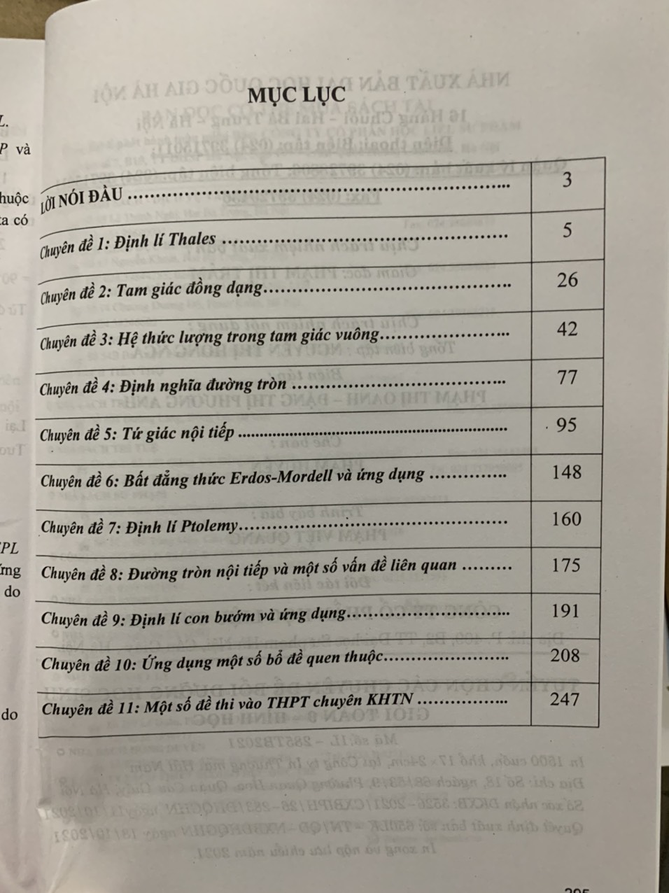 Tuyển chọn các chuyên đề bồi dưỡng học sinh giỏi Toán 9 - Hình Học (2021)