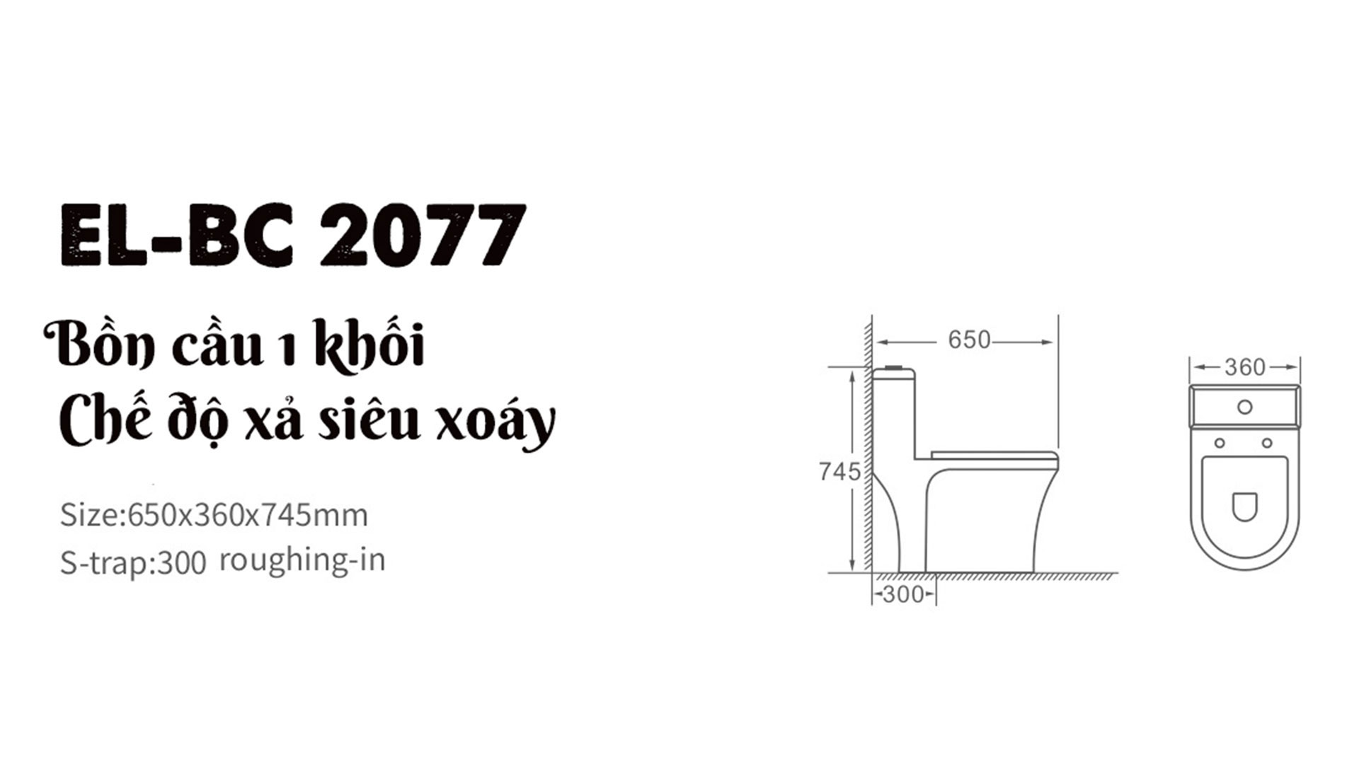 Bồn cầu 1 khối men Nano tuyết bóng sáng, nắp đóng siêu êm, 2 chế độ xả Eurolife